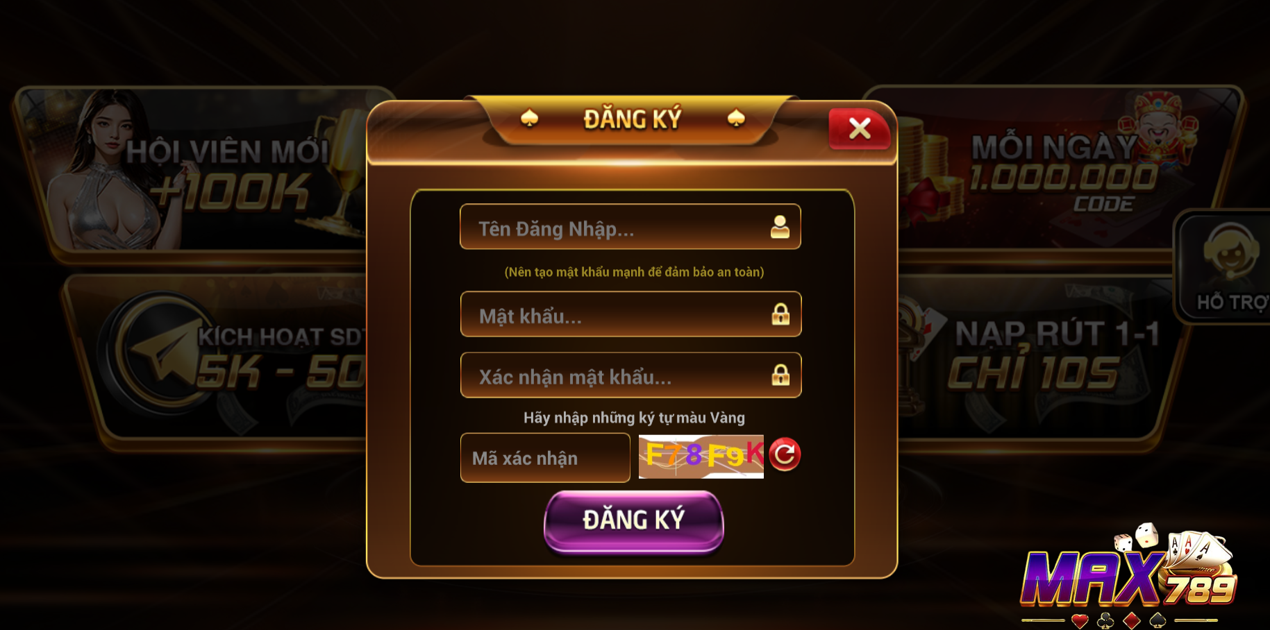 Điền những thông tin được yêu cầu trên hệ thống